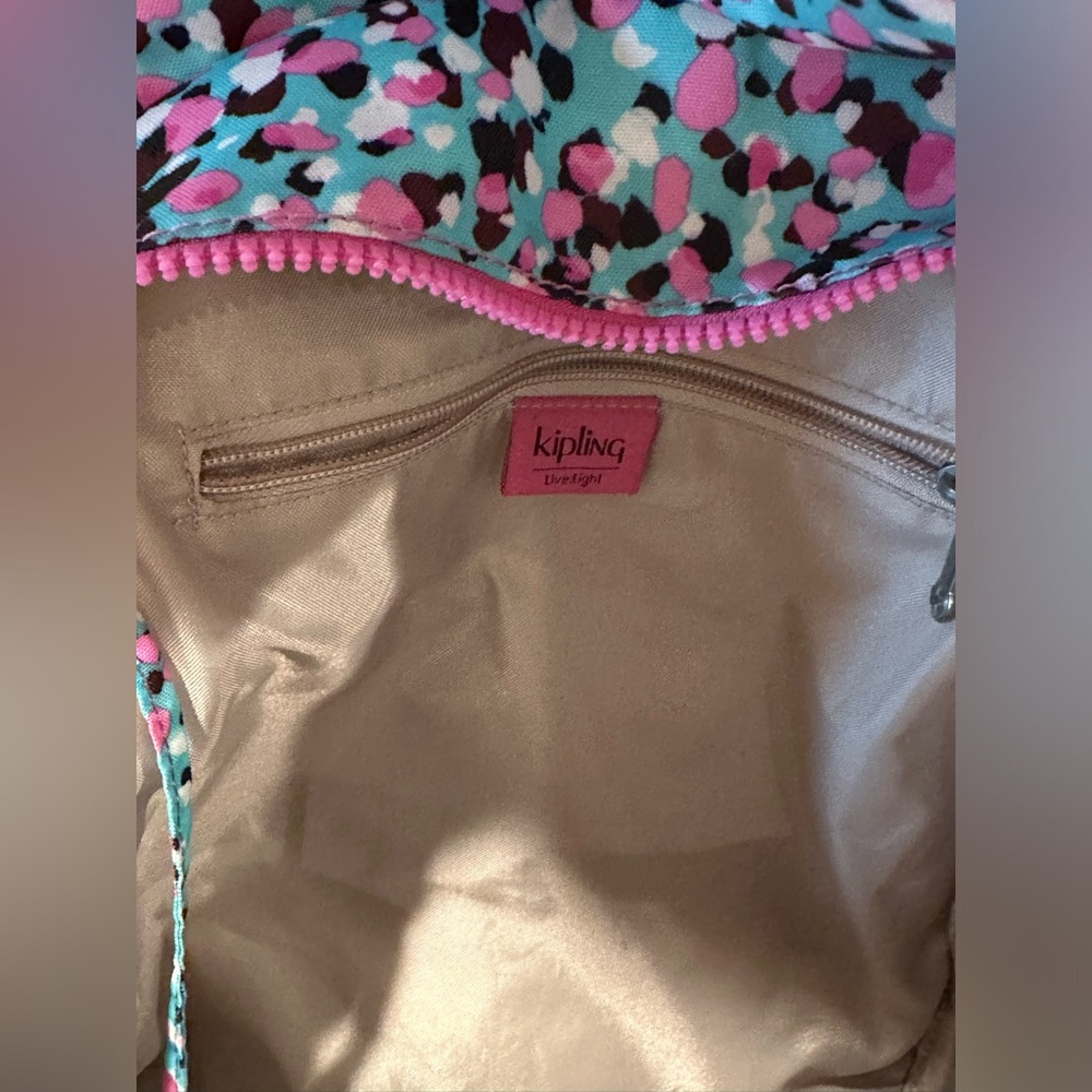 Kipling Multicolor Backpack With Pink Accents - image 7